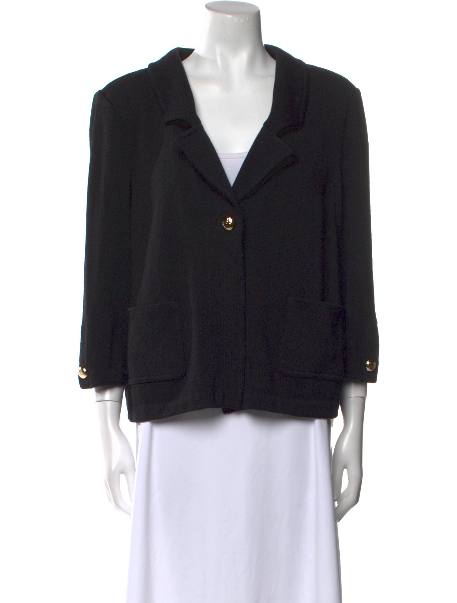 St. John Caviar Wool V-Neck Sweater