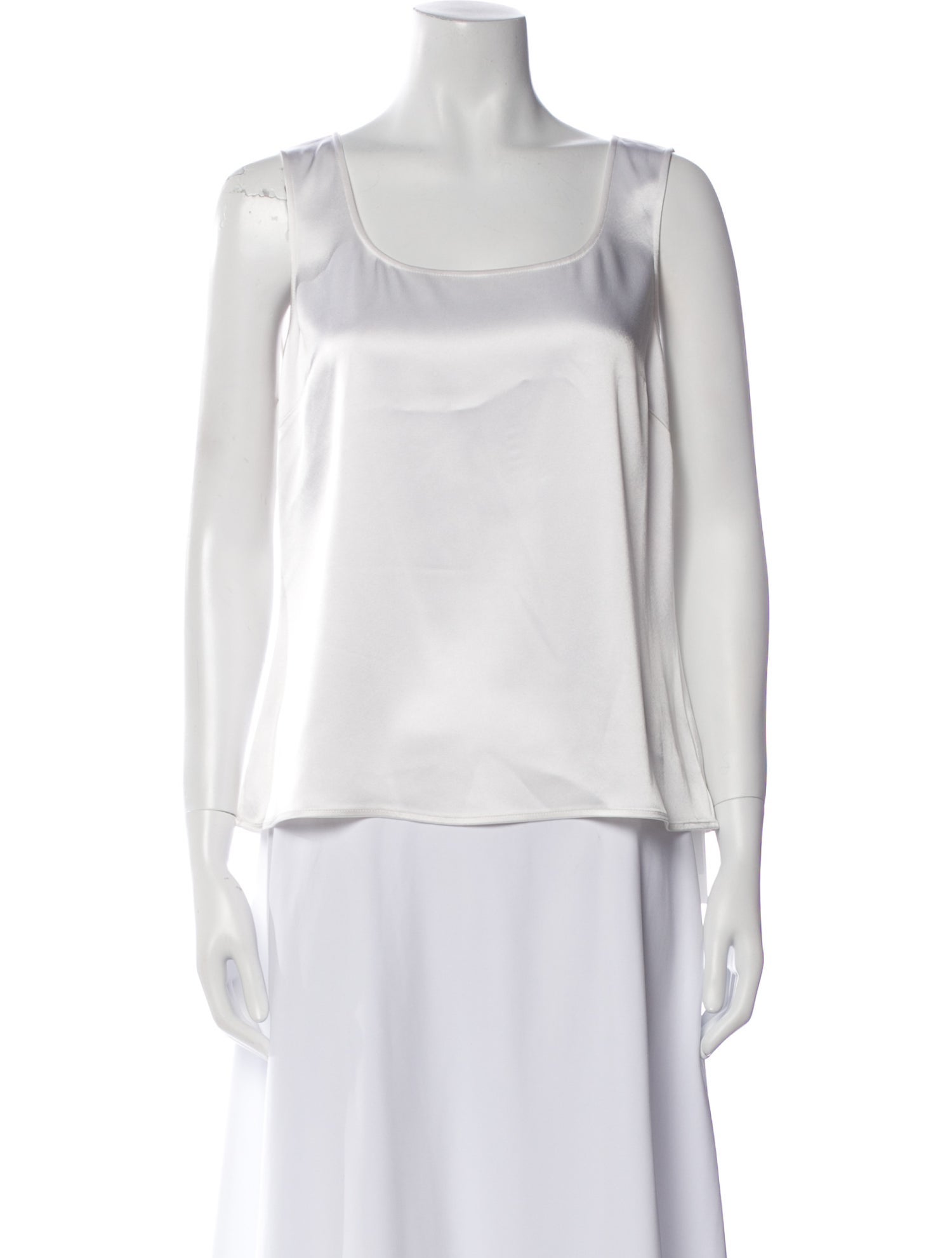 St. John Caviar Square Neckline Sleeveless Top