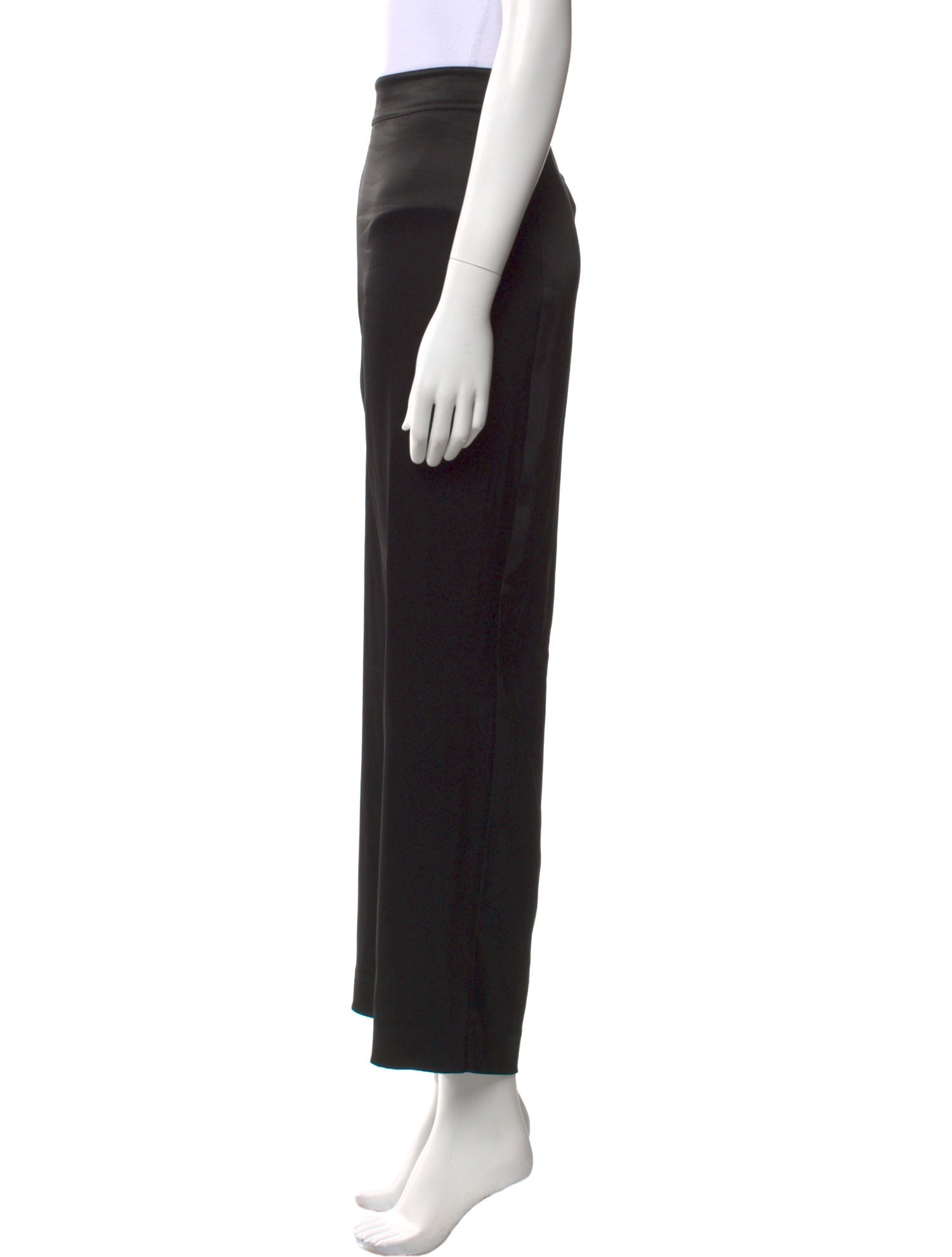 St. John Caviar Satin Straight Leg Pants