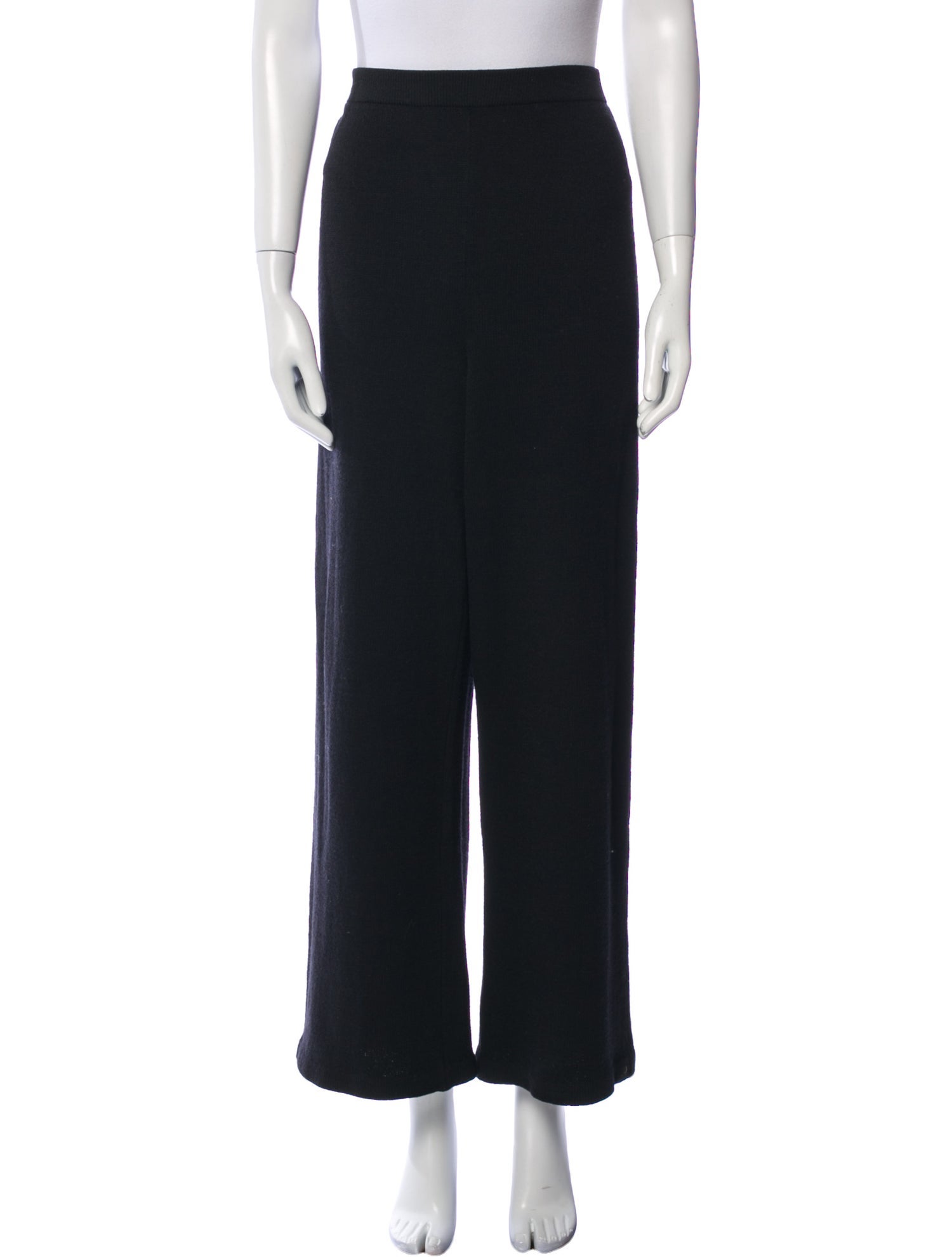 St. John Caviar Wool Wide Leg Pants