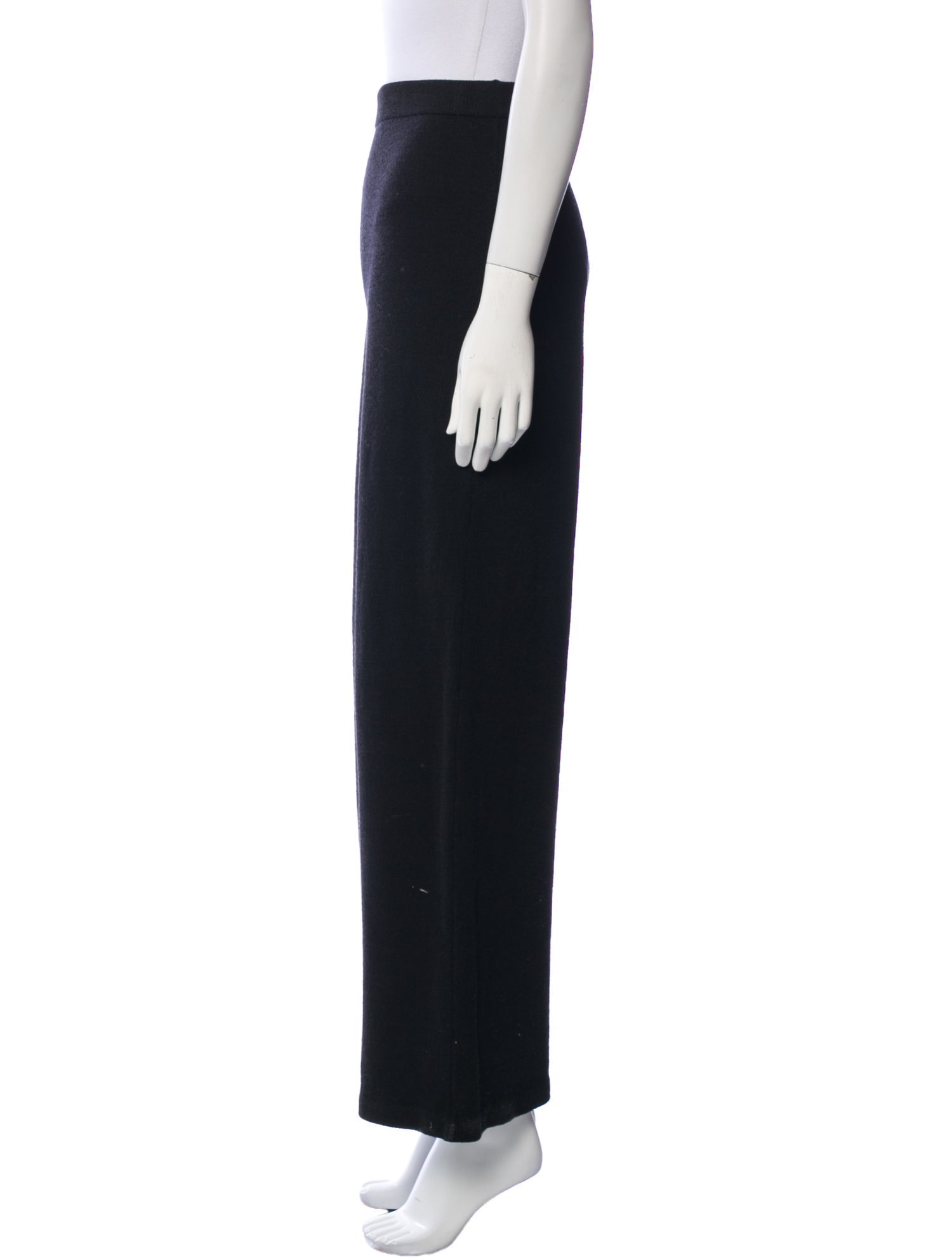 St. John Caviar Wool Wide Leg Pants