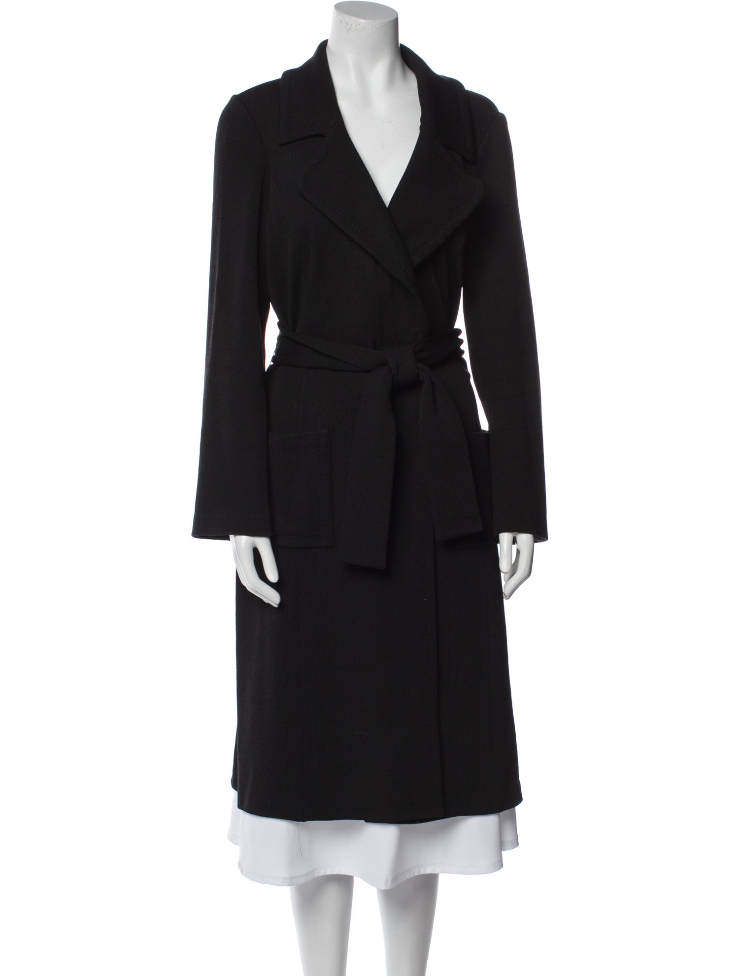 St. John Caviar Wool Trench Coat