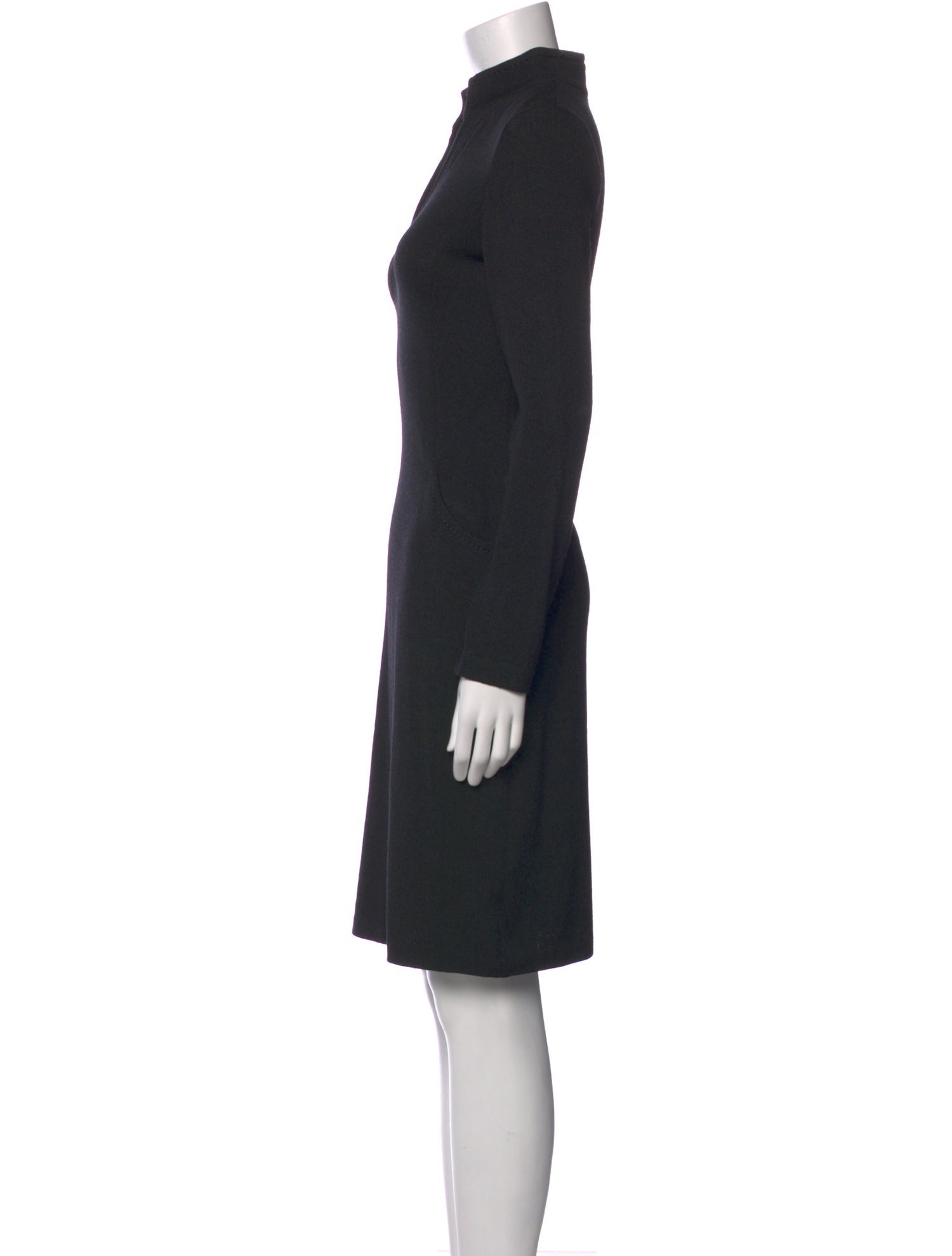 St. John Caviar Wool Knee-Length Dress