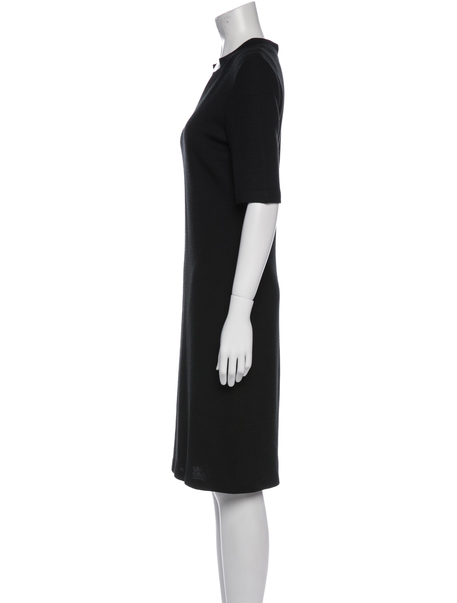 St. John Caviar Wool Knee-Length Dress