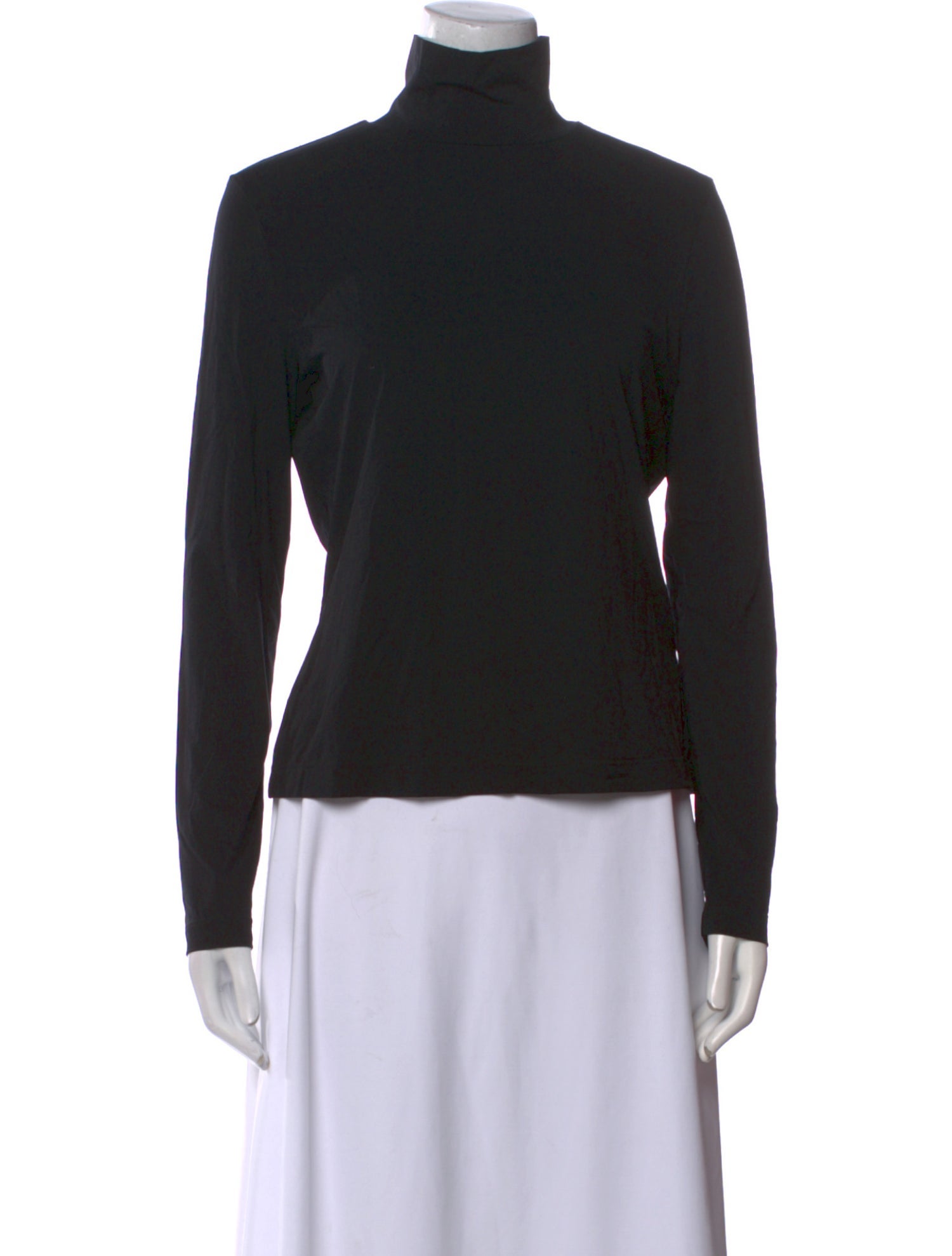 St. John Caviar Turtleneck Long Sleeve Top
