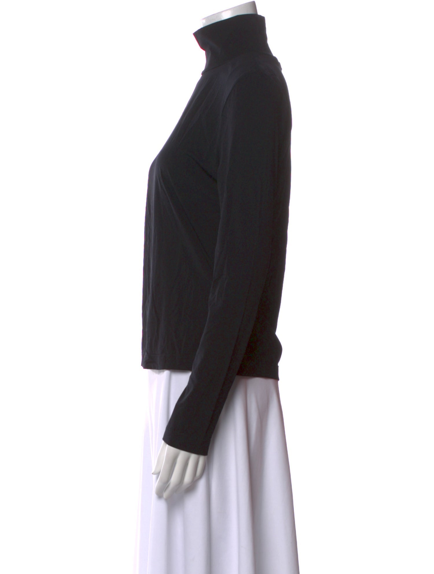 St. John Caviar Turtleneck Long Sleeve Top