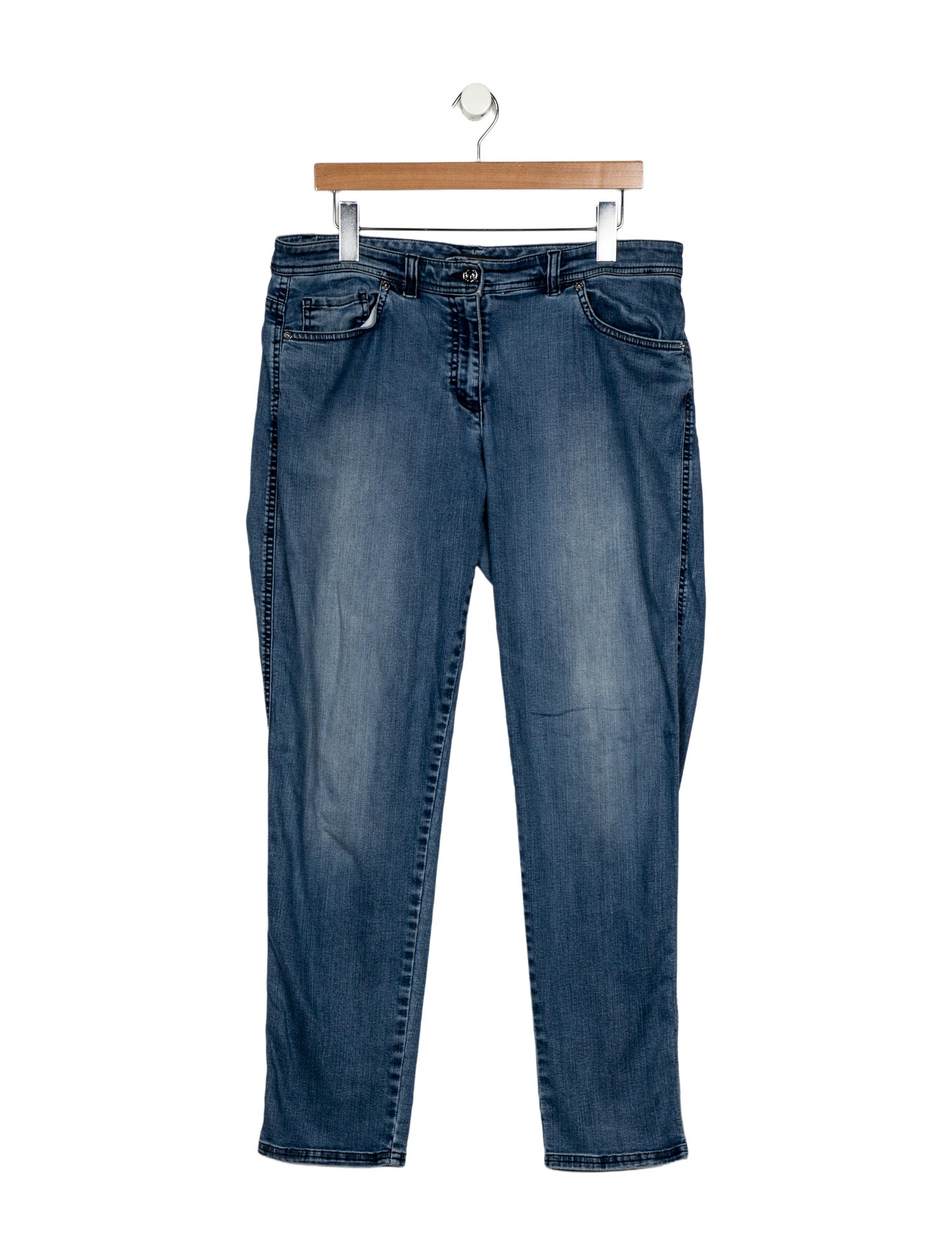 St. John Caviar Mid-Rise Straight Leg Jeans