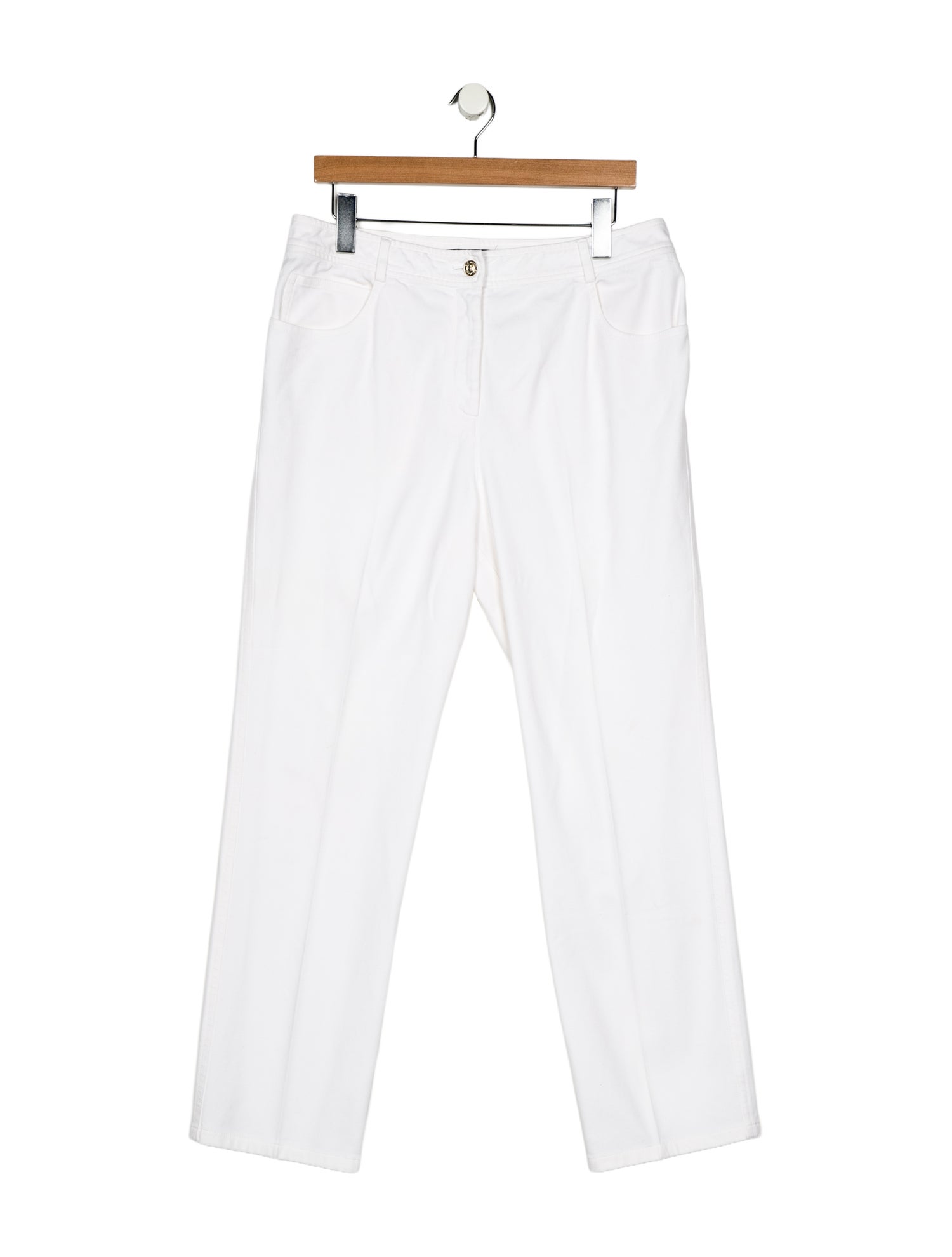 St. John Caviar Mid-Rise Wide Leg Jeans