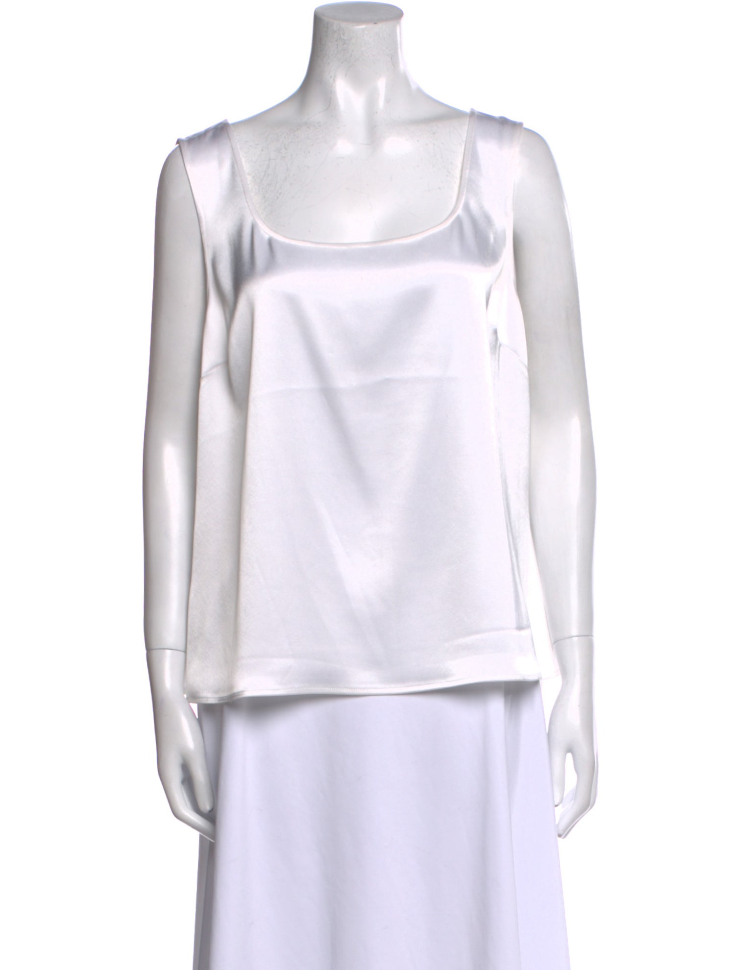St. John Caviar Square Neckline Sleeveless Top