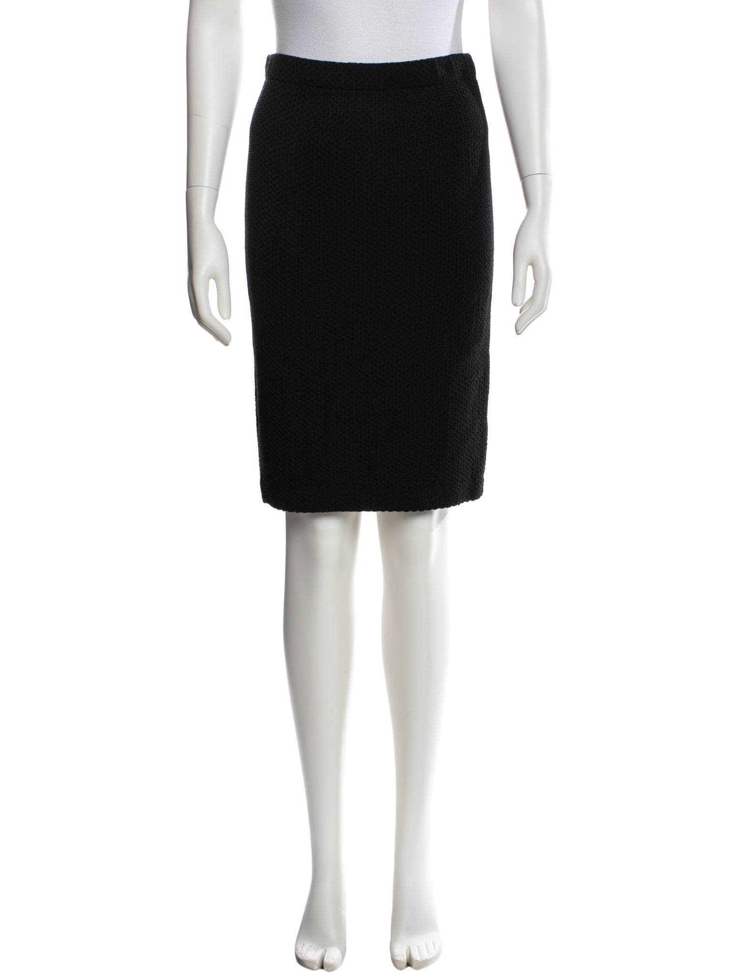 St. John Caviar Wool Knee-Length Skirt