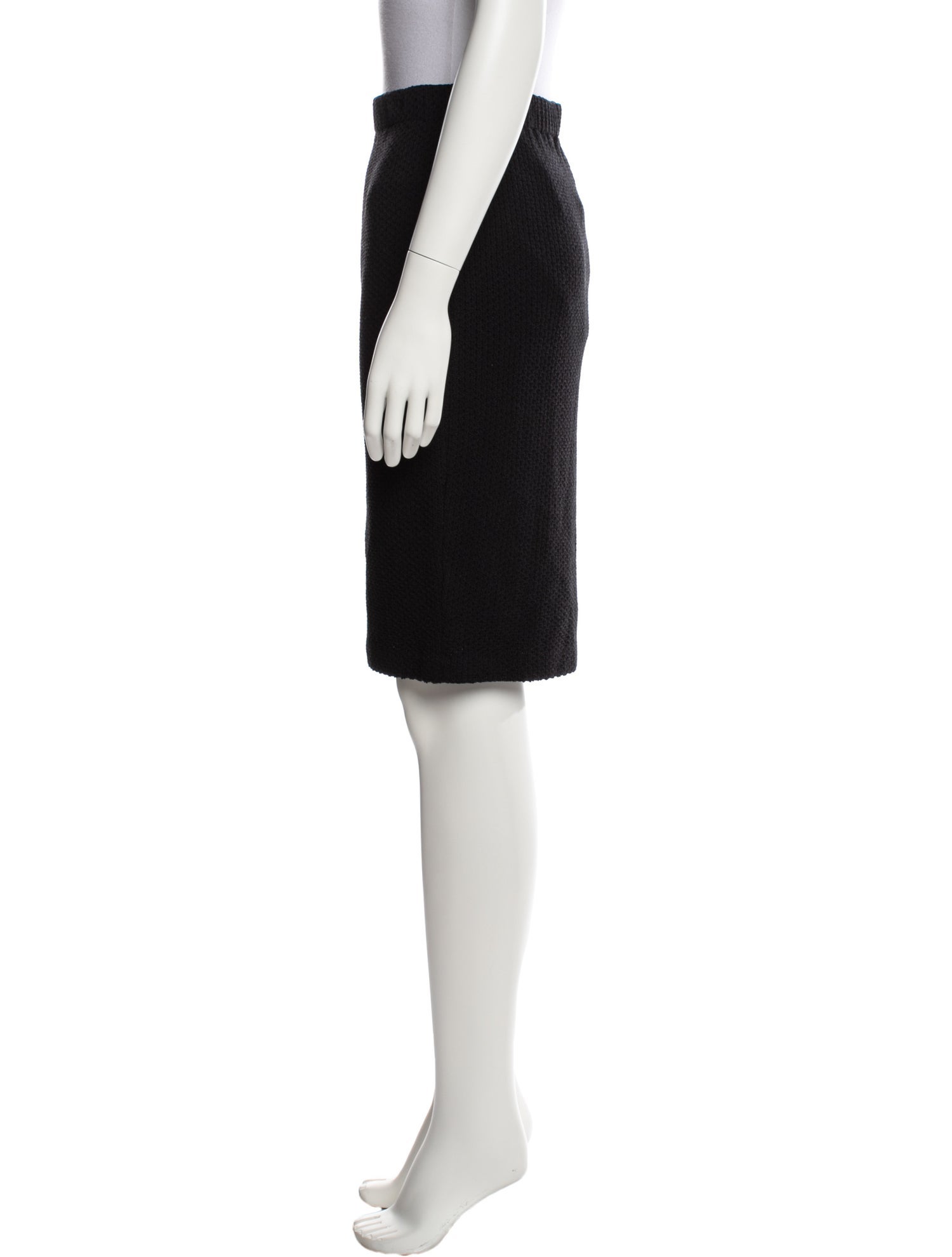 St. John Caviar Wool Knee-Length Skirt
