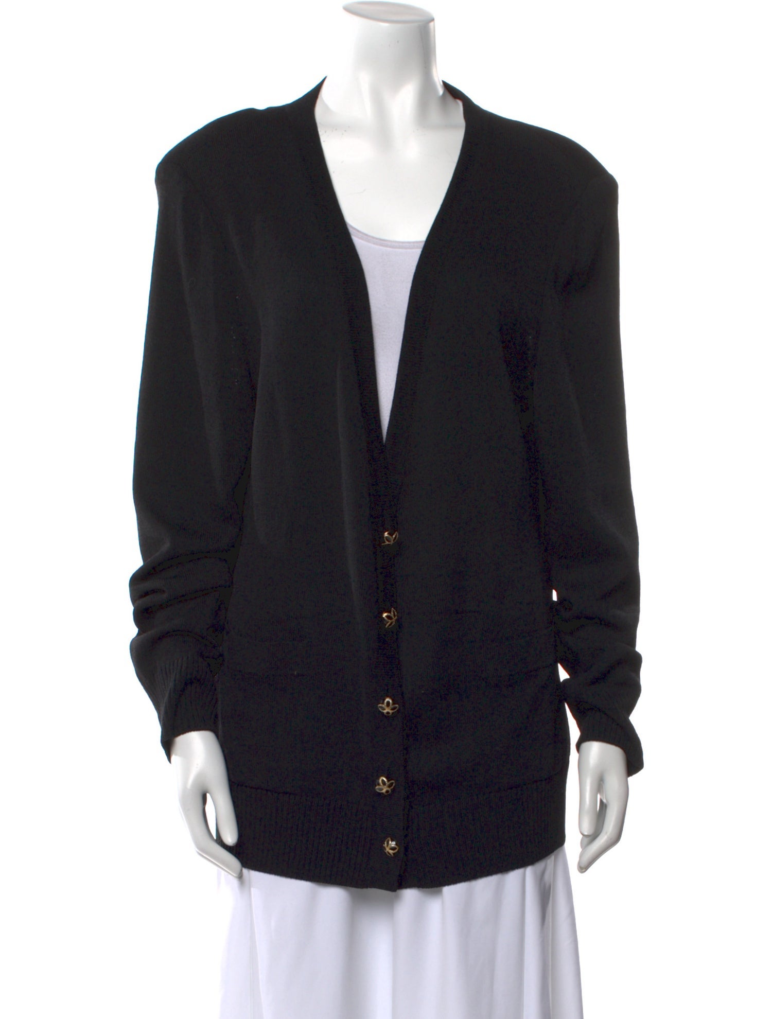 St. John Caviar Wool V-Neck Sweater