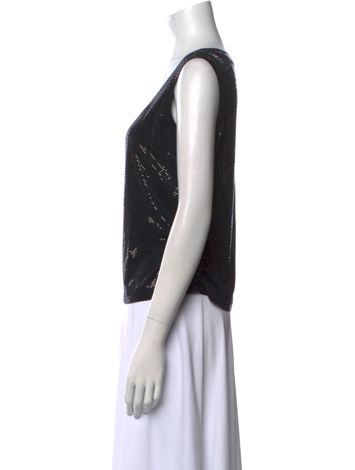 St. John Caviar Scoop Neck Sleeveless Top