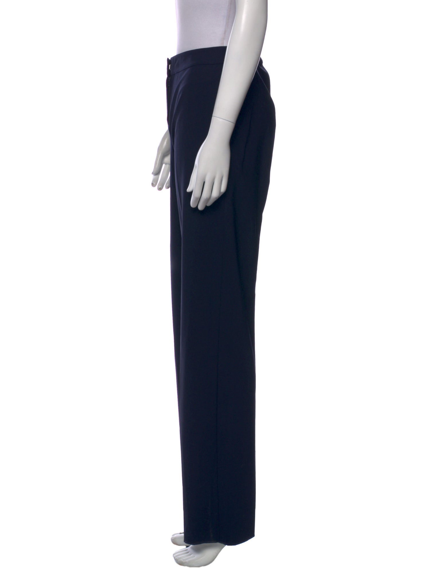 St. John Caviar Wool Straight Leg Pants