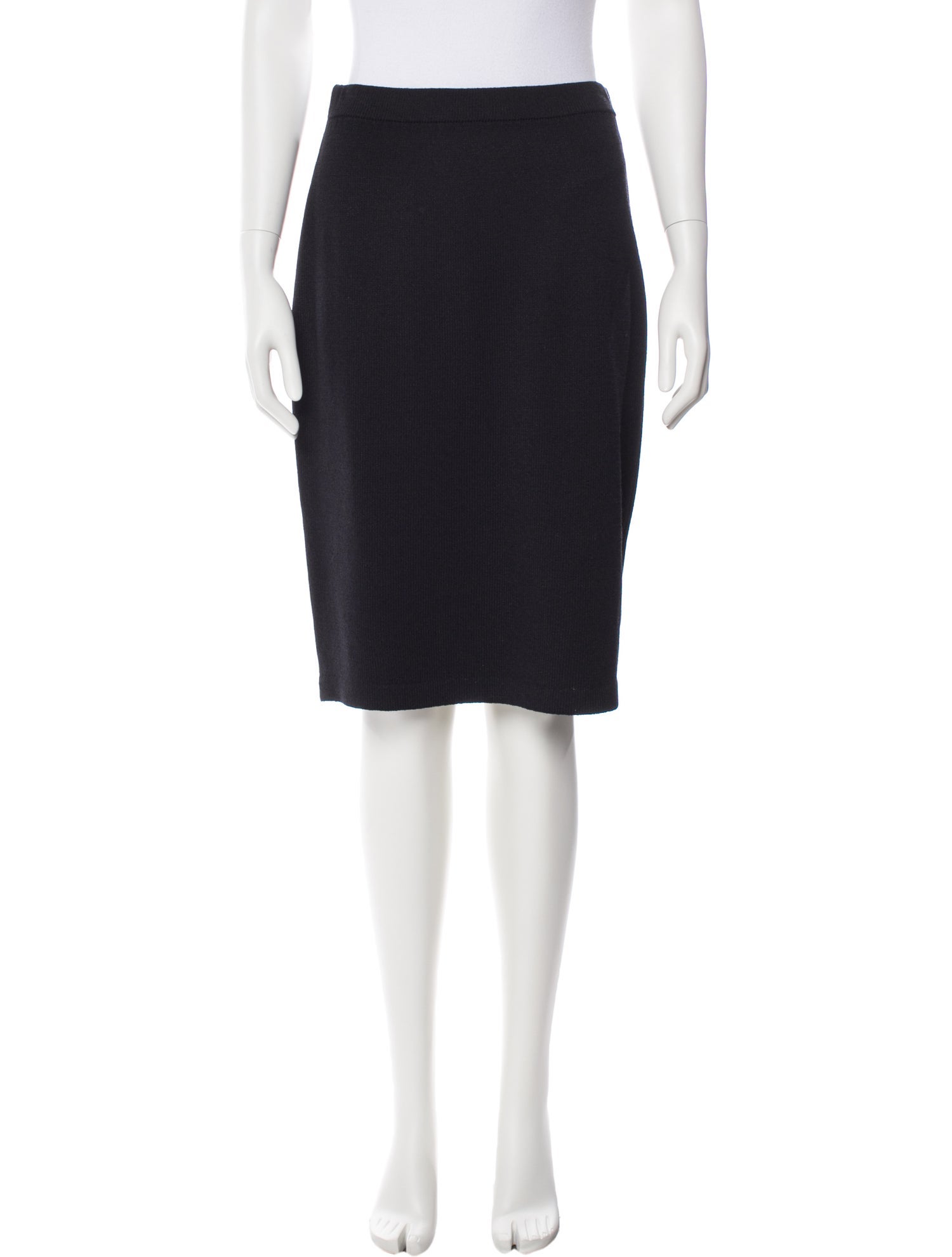 St. John Caviar Wool Knee-Length Skirt