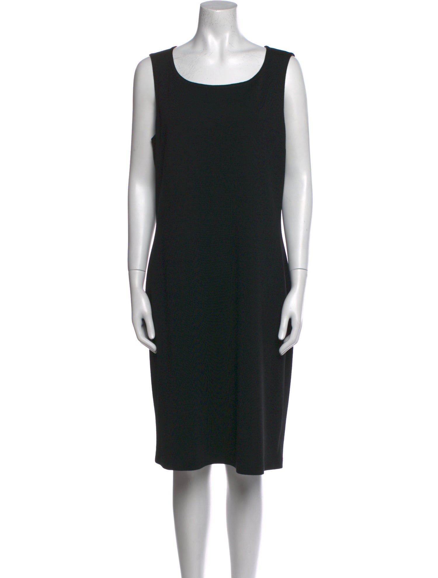 St. John Caviar Scoop Neck Knee-Length Dress