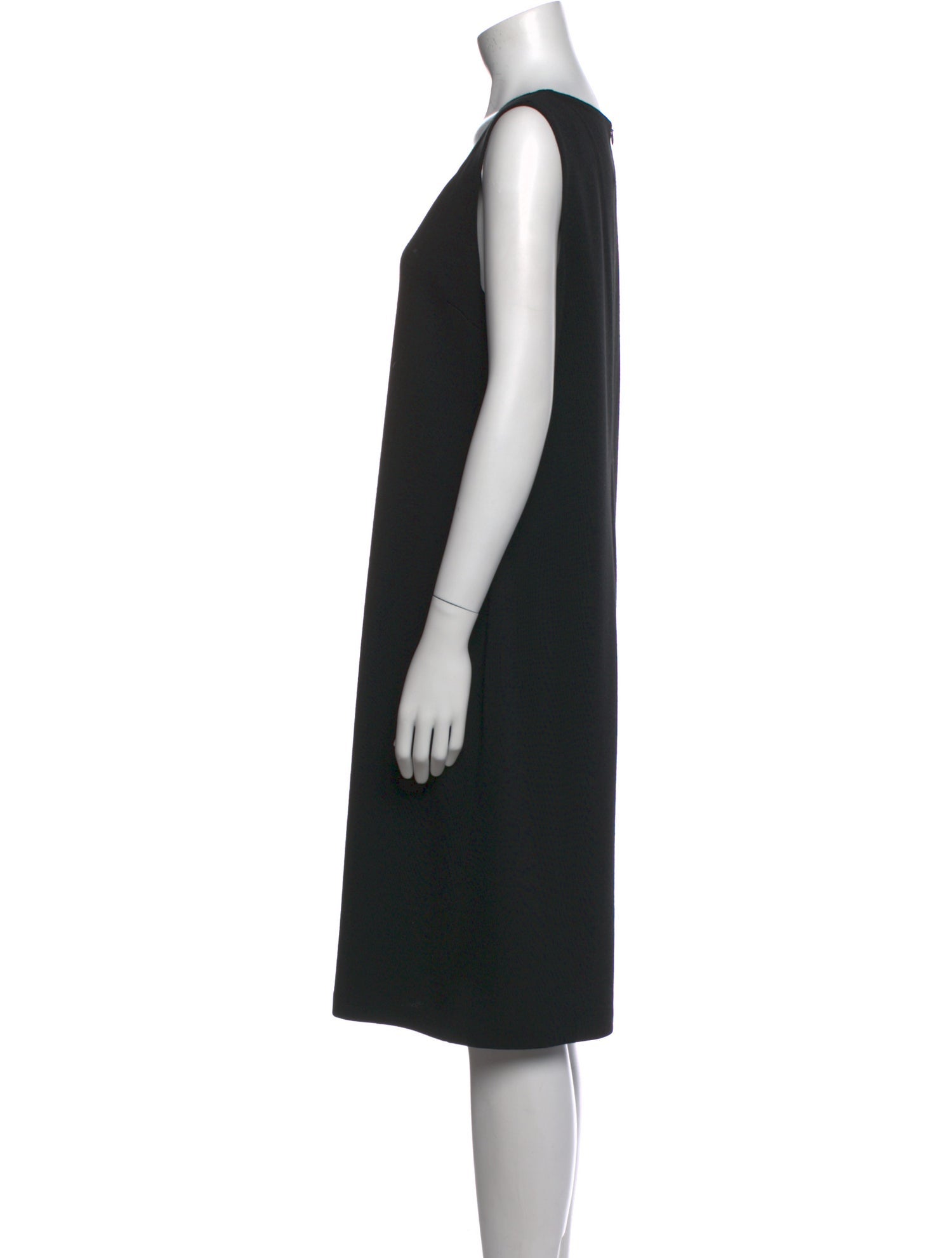 St. John Caviar Scoop Neck Knee-Length Dress