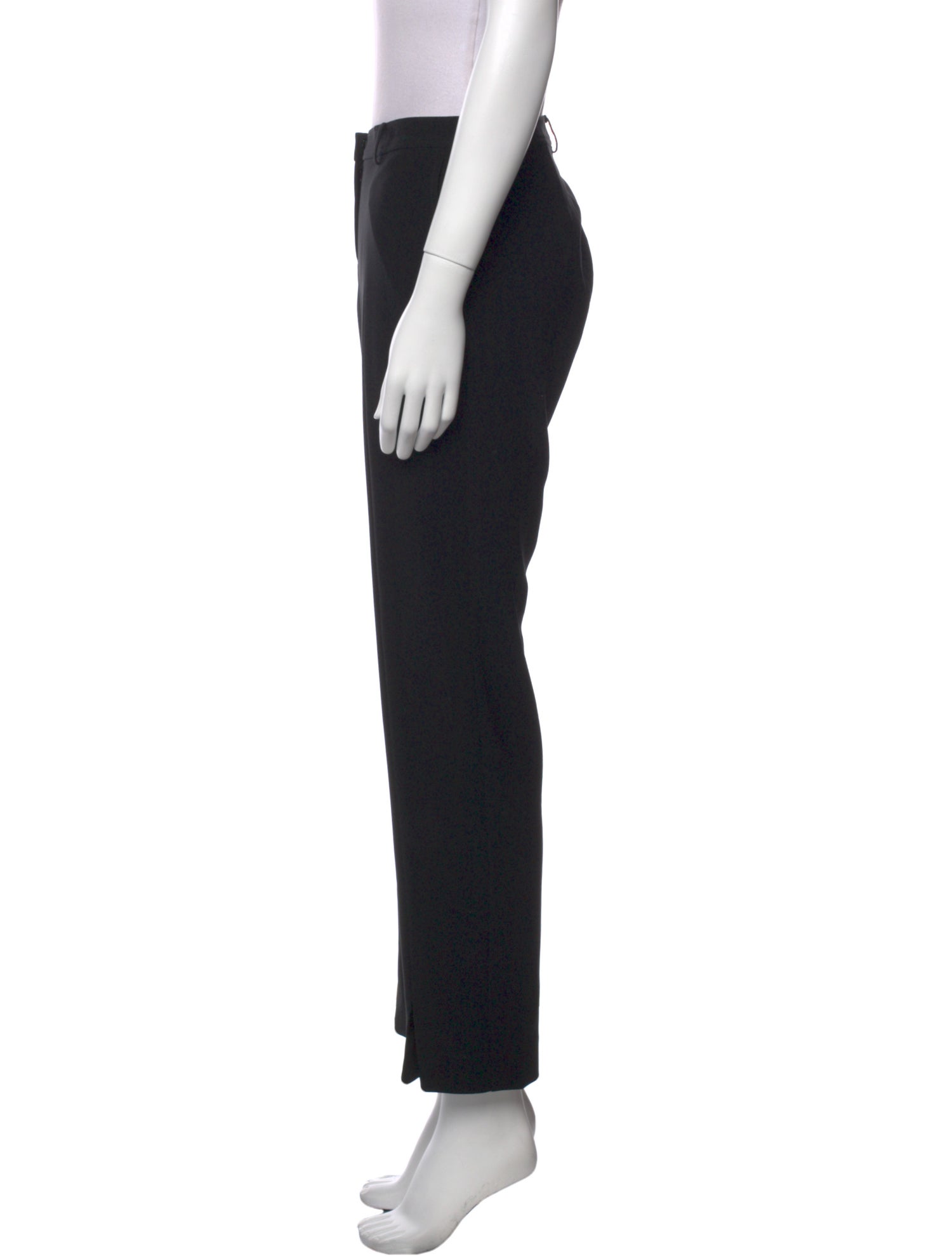 St. John Caviar Wool Straight Leg Pants