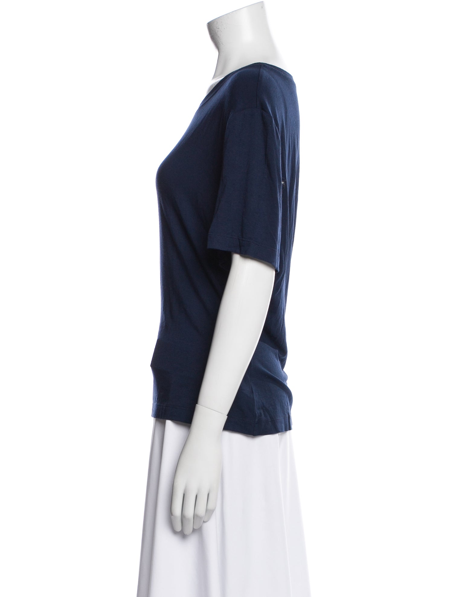 St. John Caviar Scoop Neck Short Sleeve T-Shirt