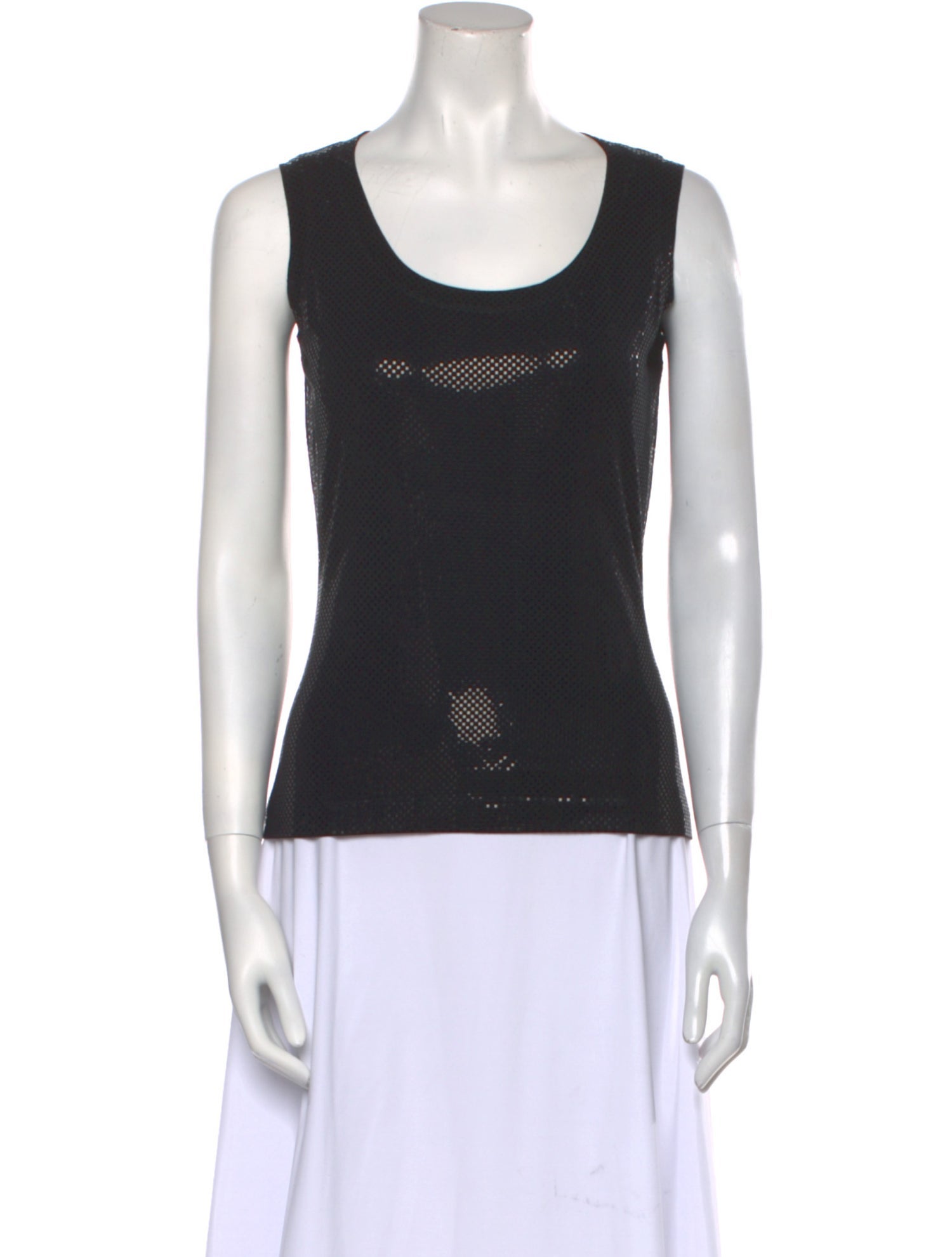 St. John Caviar Scoop Neck Sleeveless Top w/ Tags