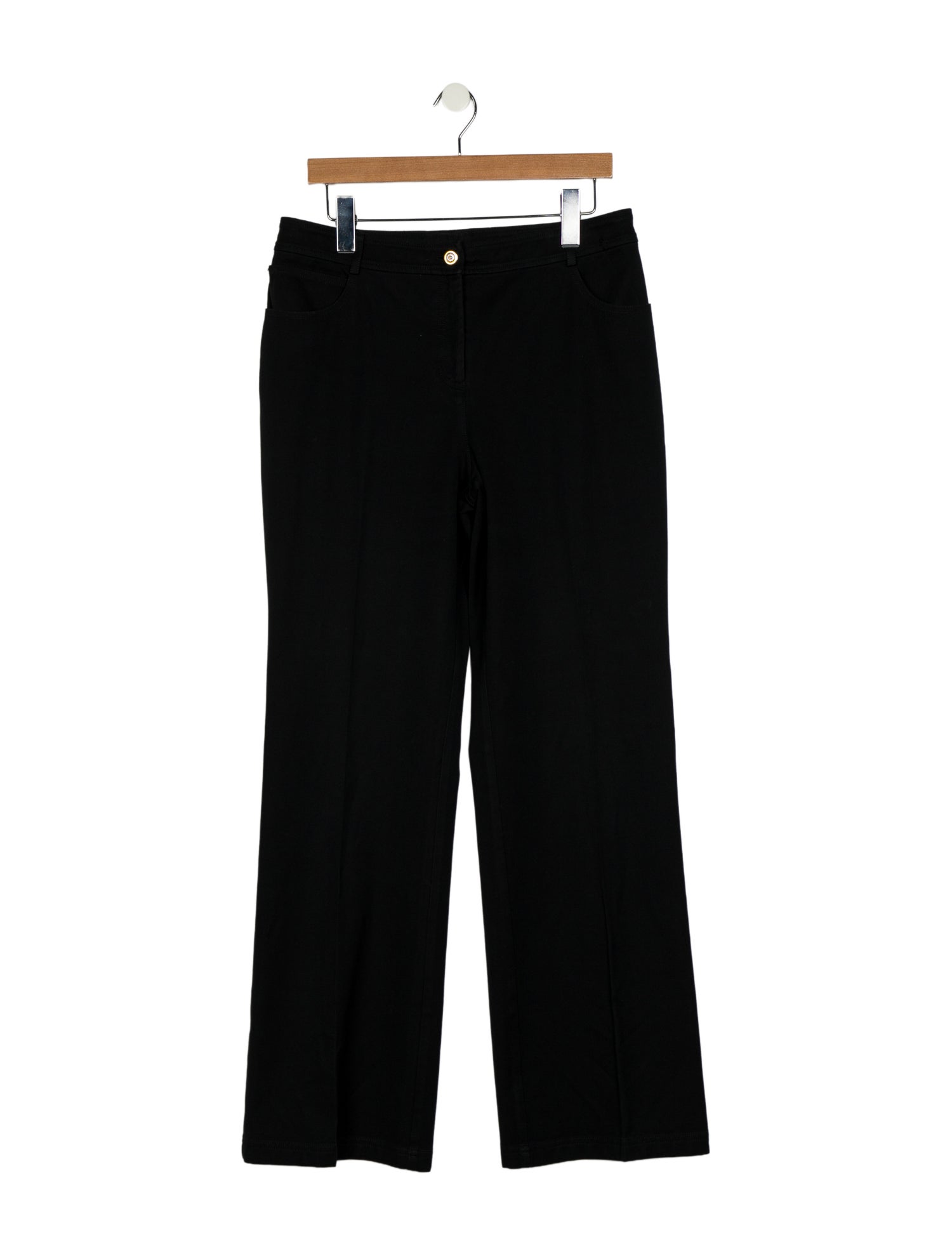 St. John Caviar High-Rise Wide Leg Jeans