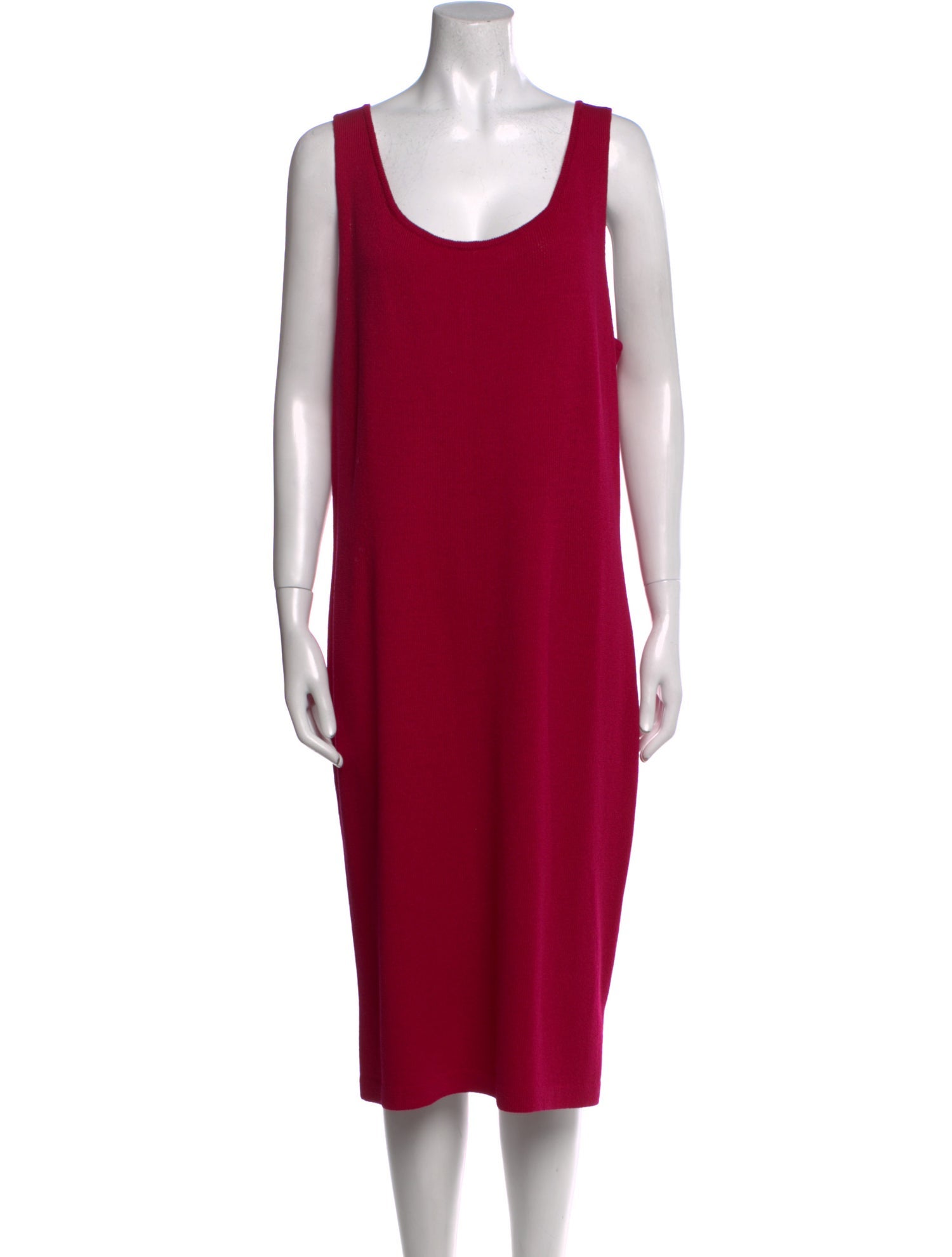 St. John Caviar Wool Midi Length Dress