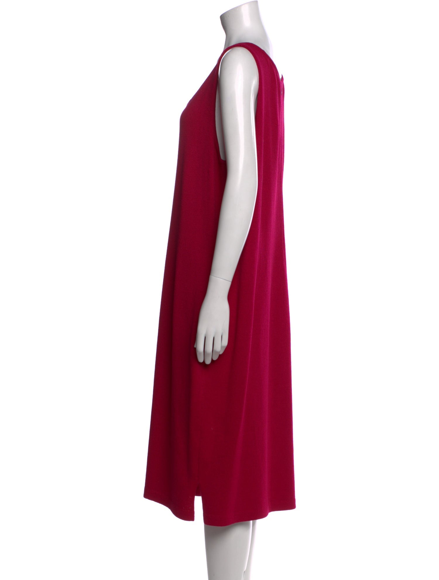 St. John Caviar Wool Midi Length Dress