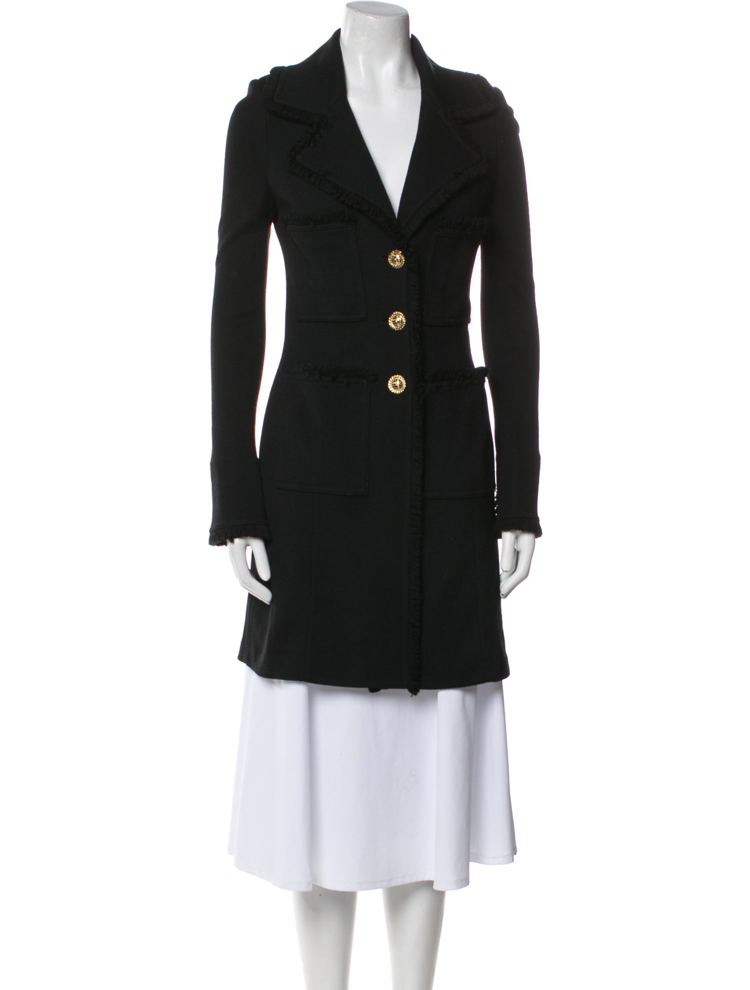 St. John Caviar Wool Trench Coat