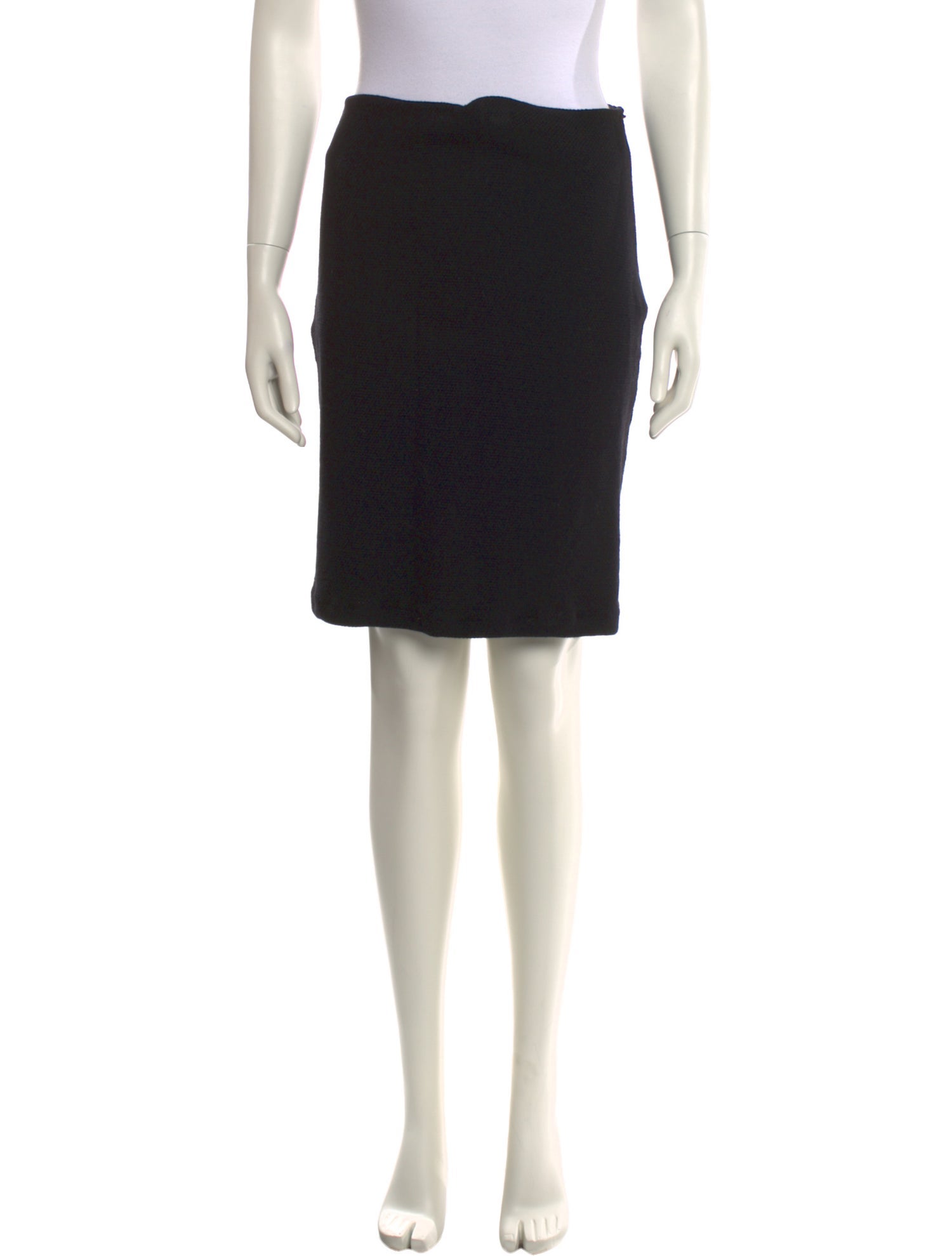 St. John Caviar Wool Knee-Length Skirt