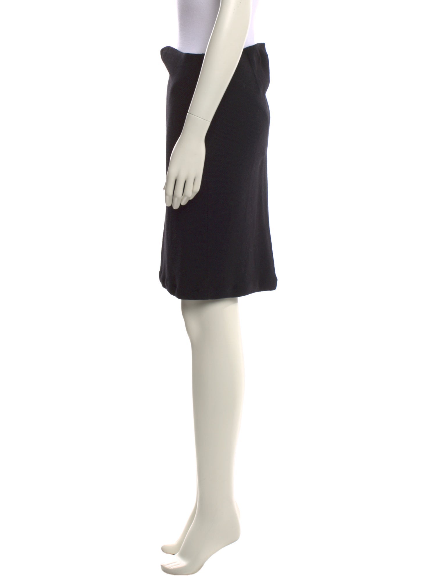 St. John Caviar Wool Knee-Length Skirt