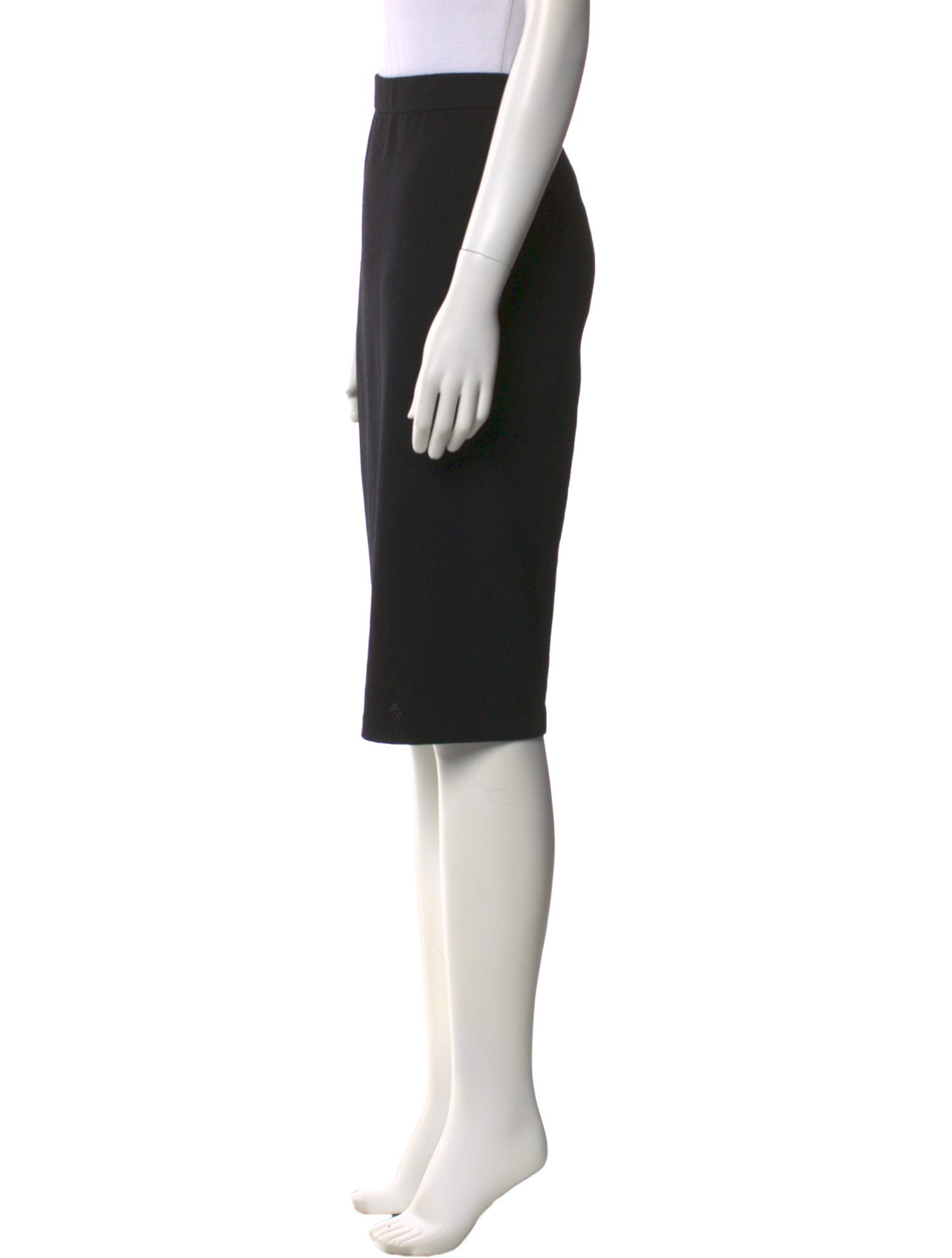 St. John Caviar Wool Knee-Length Skirt