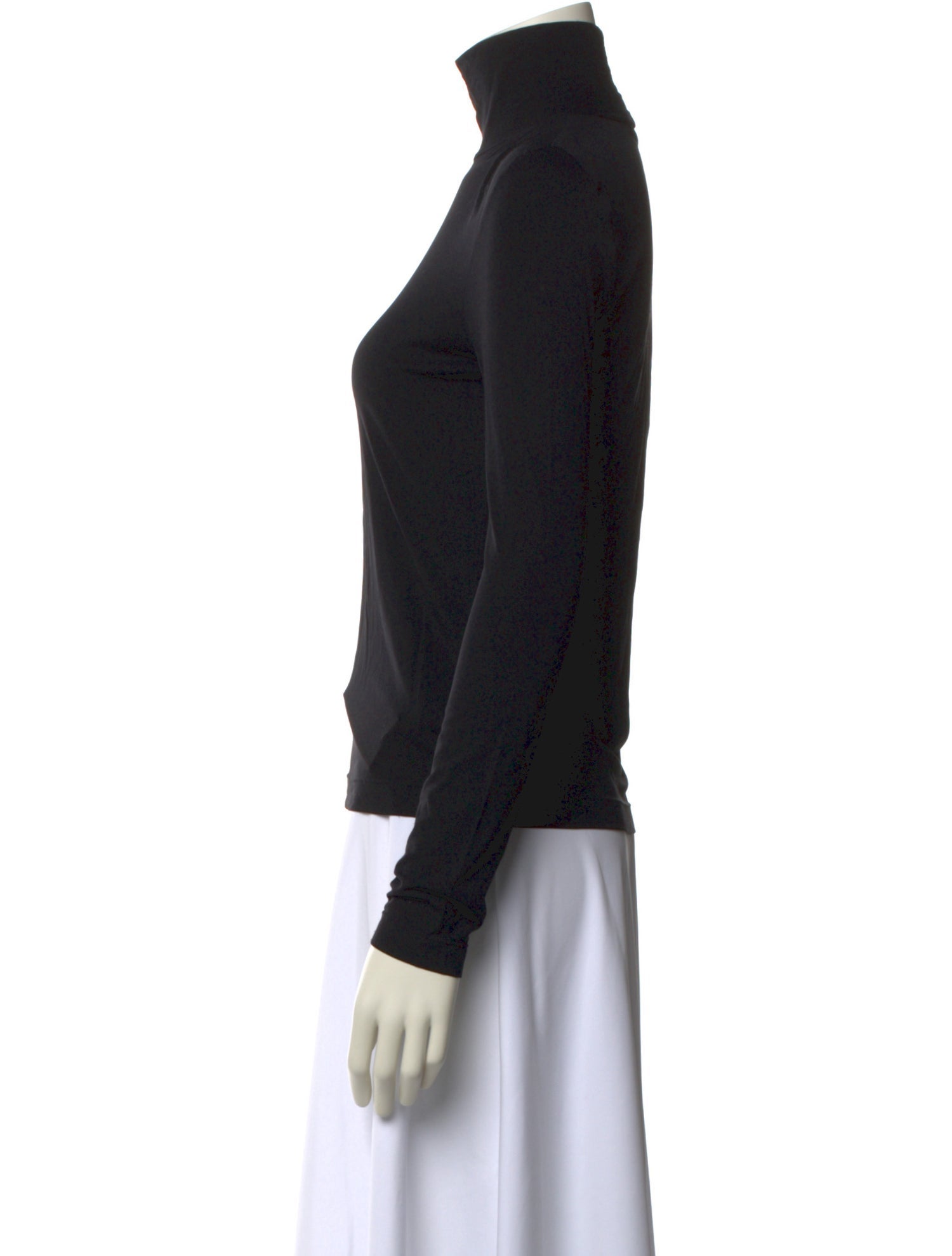 St. John Caviar Turtleneck Long Sleeve Top