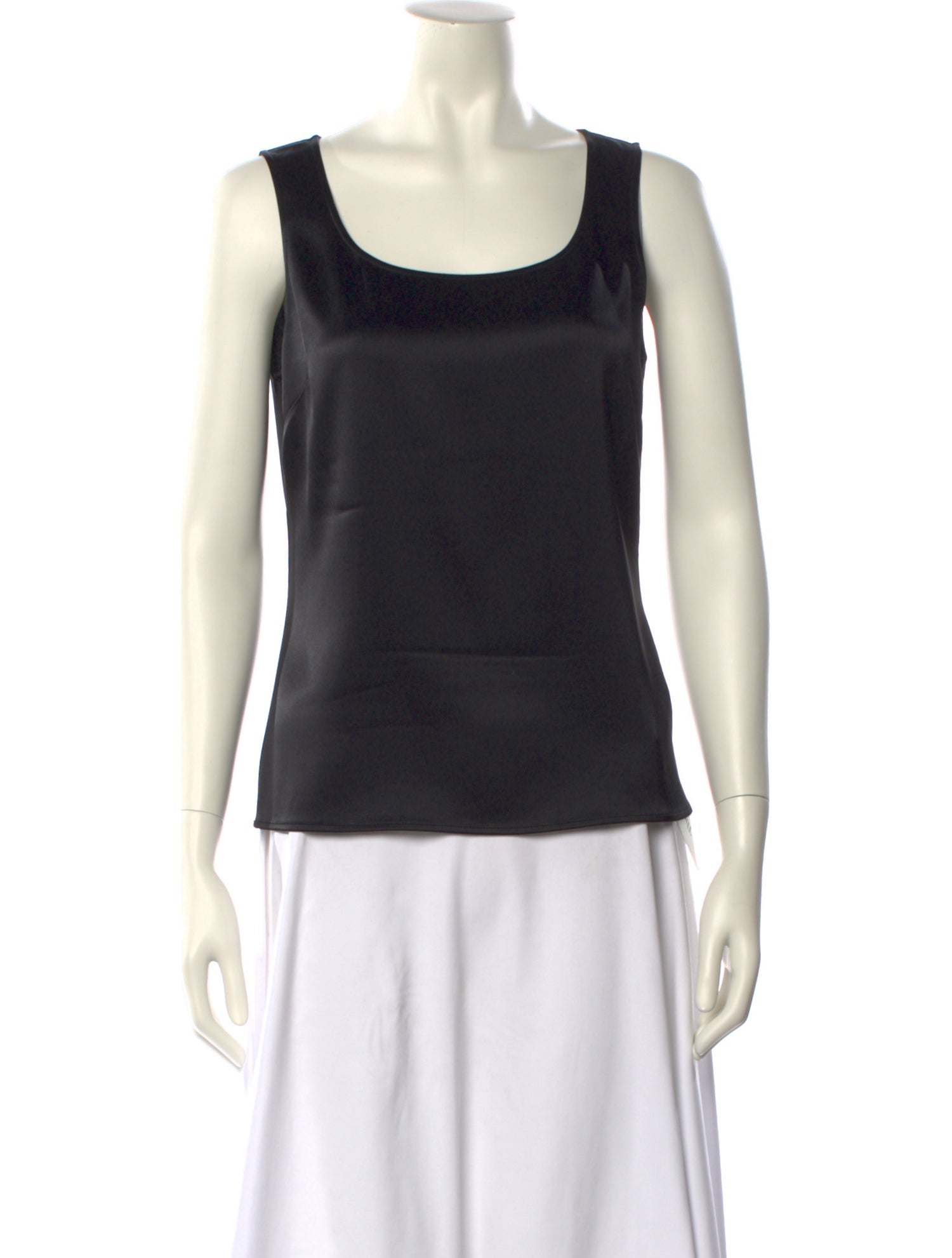 St. John Caviar Scoop Neck Sleeveless Top