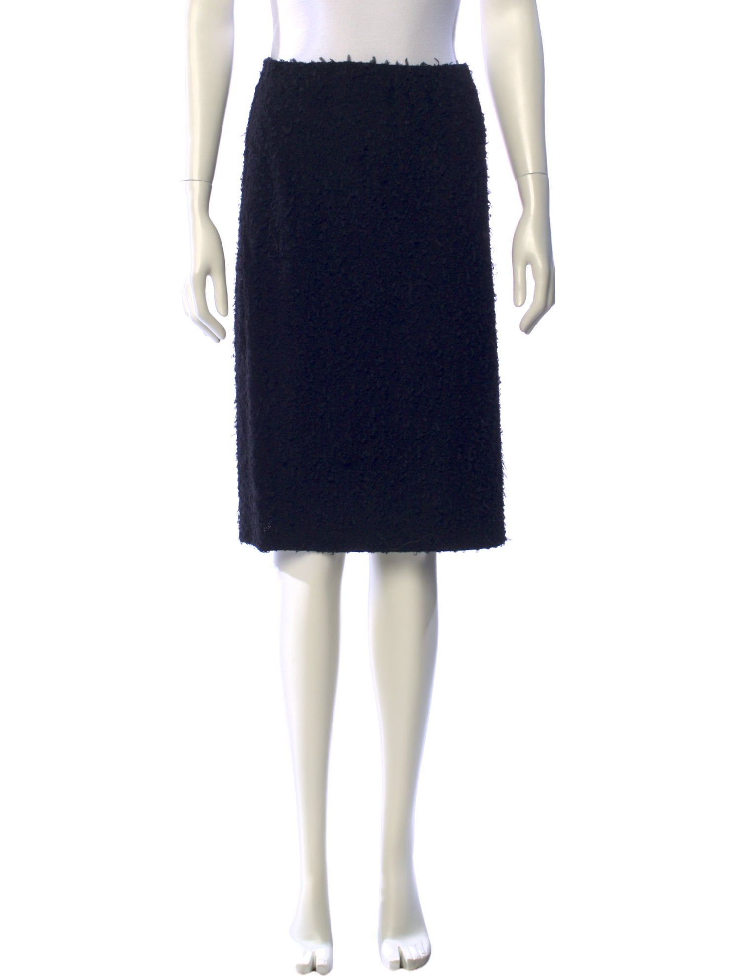 St. John Caviar Wool Knee-Length Skirt