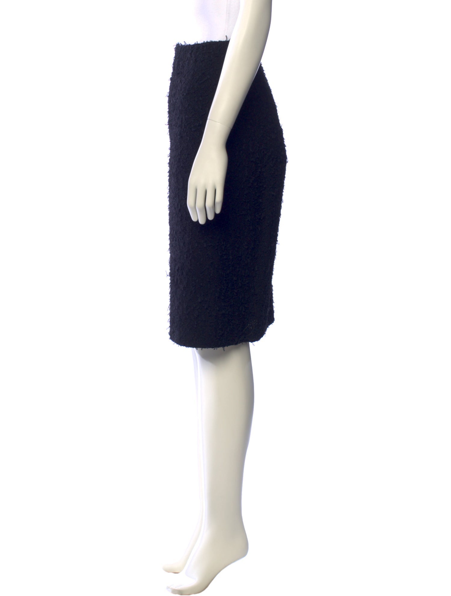 St. John Caviar Wool Knee-Length Skirt