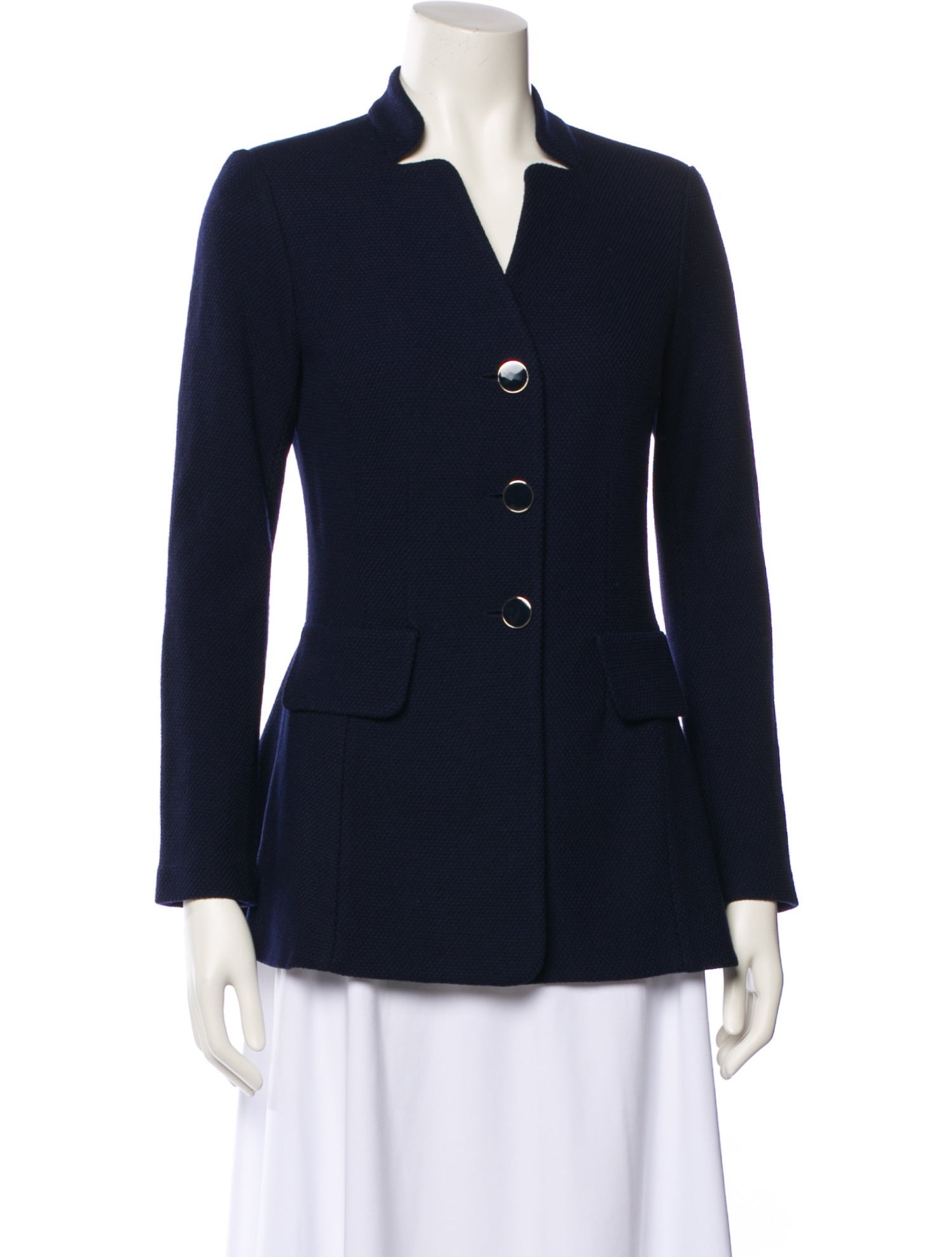 St. John Caviar Wool Striped Blazer