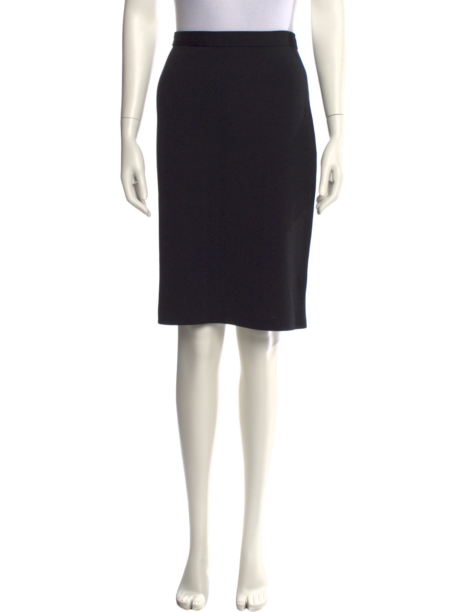 St. John Caviar Wool Knee-Length Skirt