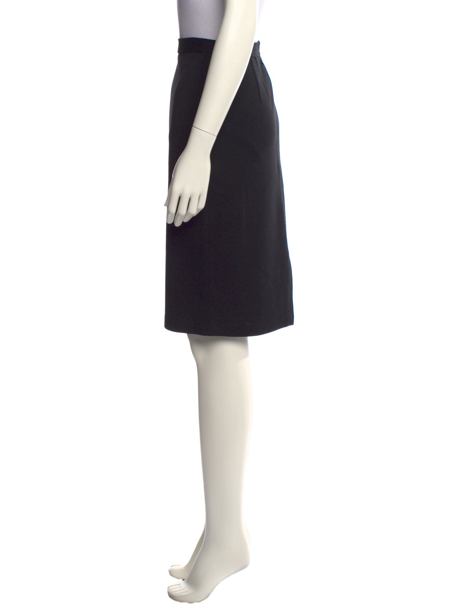 St. John Caviar Wool Knee-Length Skirt