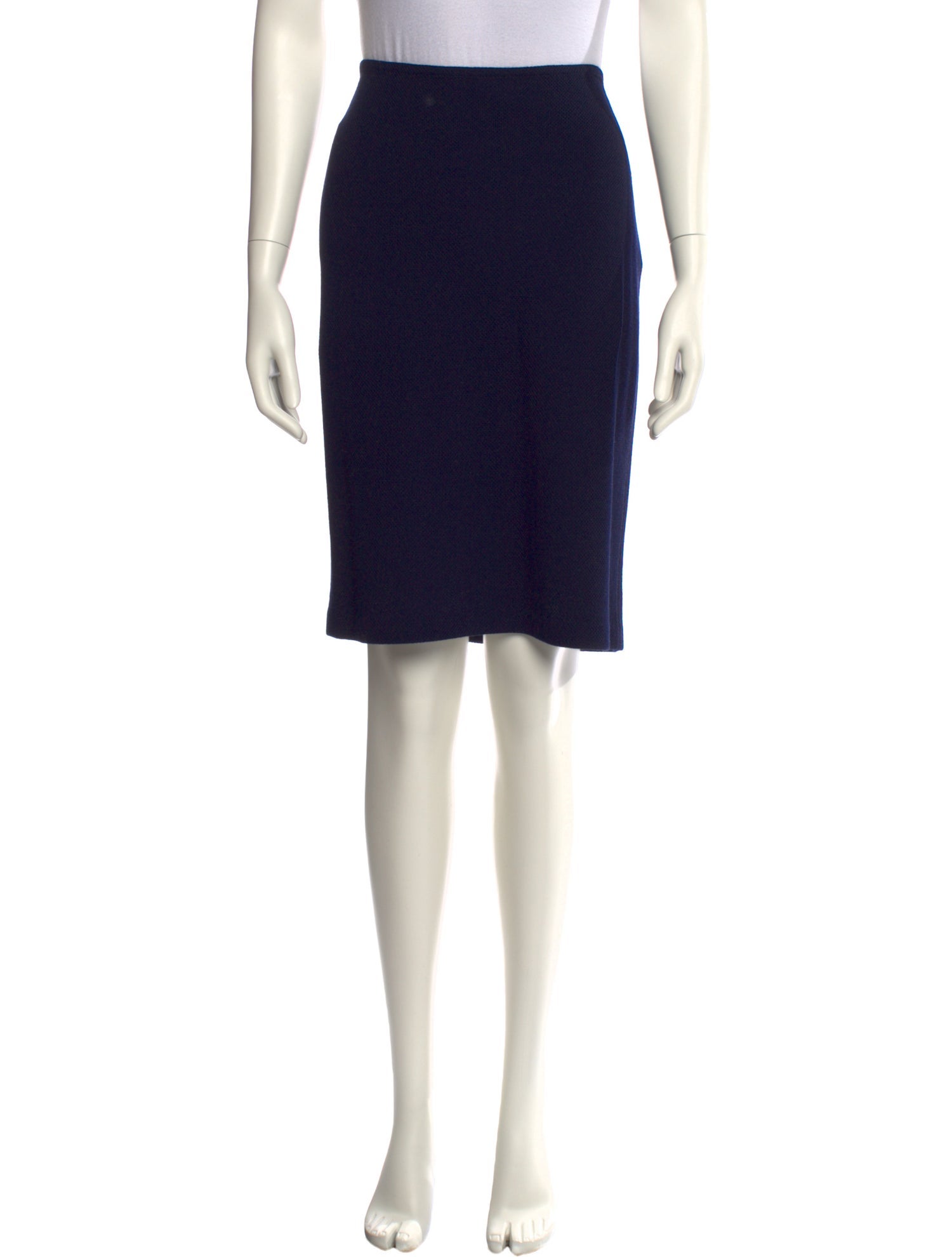 St. John Caviar Wool Knee-Length Skirt