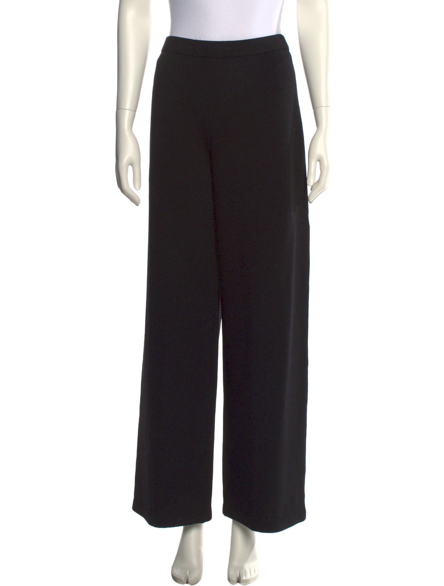 St. John Caviar Wool Wide Leg Pants