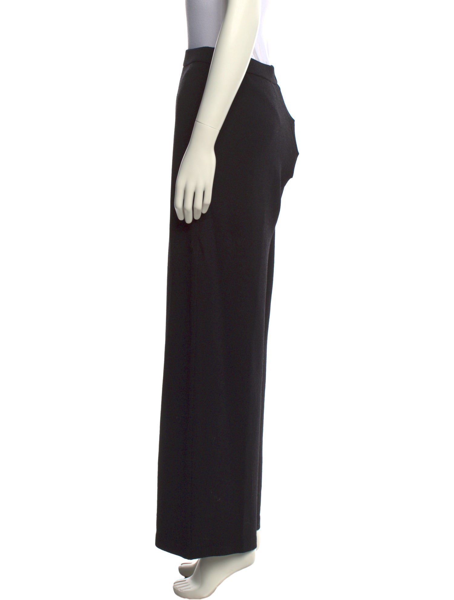 St. John Caviar Wool Wide Leg Pants
