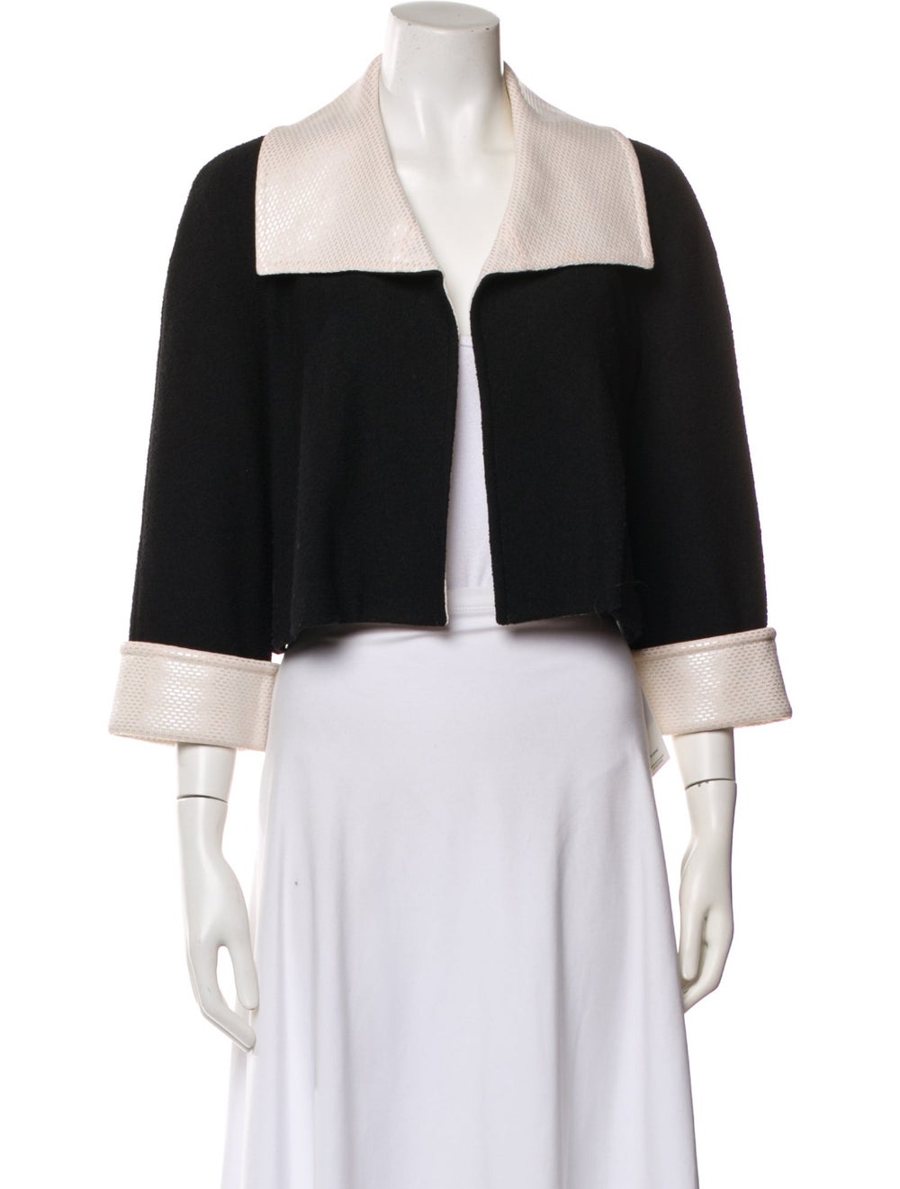 St. John Caviar Wool Colorblock Pattern Jacket - image 1