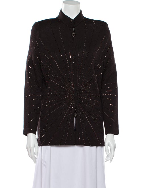 St John Evening Printed Evening Jacket Brown