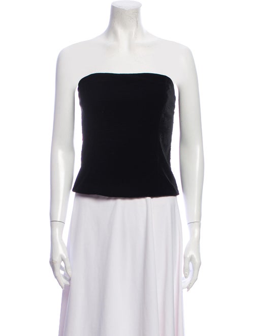 St John Evening Strapless Crop Top Black