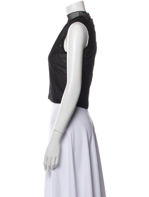 St. John Evening Mock Neck Sleeveless Crop Top