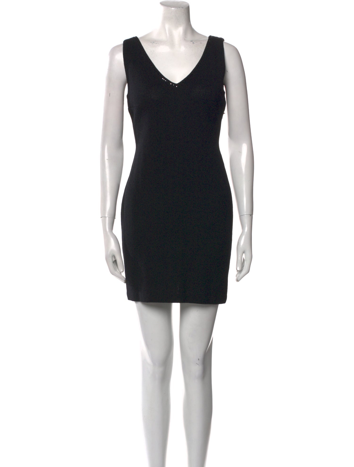 St. John Evening V-Neck Mini Dress