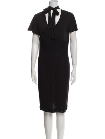 St. John Evening Dresses Wool Knee-Length Dress L