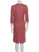 St. John Evening Wool Tweed Pattern Skirt Suit