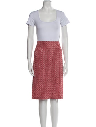 St. John Evening Wool Tweed Pattern Skirt Suit