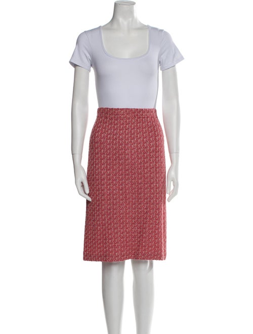 St. John Evening Wool Tweed Pattern Skirt Suit